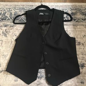 Zara black button vest